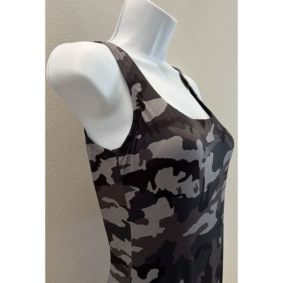 Nike NESSA326 001 Black/Gray Sz XS Camo U-Back One-Piece Swimsuit - Picture 3 of 10